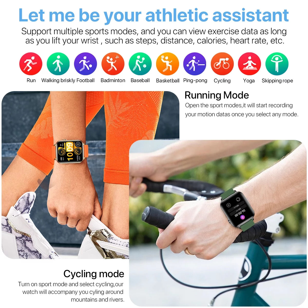 Smart Watches for Men/Women (Answer/Make Calls),Fashionable Sports Watch,Orange