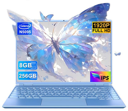 NOTODD 14 Inch Student and Business Laptop, Intel Quad-Core Processor, 8GB RAM+256GB SSD+1TB Expand, 1920X1200, 5G Wifi & Webcam, Windows11, Bundle with Silent Mouse, Blue/Pink Laptop, Lightweight, Back to School Gifts