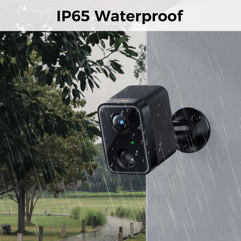 ARPHA K03 Security Camera Wireless Monitor, 1080P Wifi Battery Camera for Home Security, HD Lens IP65 Waterproof, 2-Way Talk, 160 Days Battery Life Outdoor Surveillance Room Office Home Security Live View.Instant Alert Black