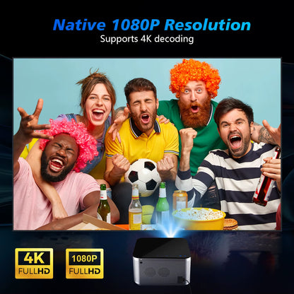 4K Smart Projector with Android 11, 580 ANSI Lumens, 1920x1080P Full HD, WiFi 6, Bluetooth 5.0, Allwinner H713, Voice Control for Home Cinema Theater