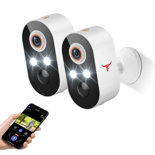 Wireless Security Camera, 2 Counts 1080P Outdoor Security Camera with 2-Way Talk, Color Night Vision Camera for Home Security Indoor & Outdoor