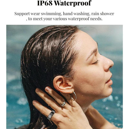 Smart Ring with Health Tracking, Multisport Modes - Ultra Waterproof IP68, 7 Days Life, Ideal Gifts - App Compatible Android Ios Metal Wearable