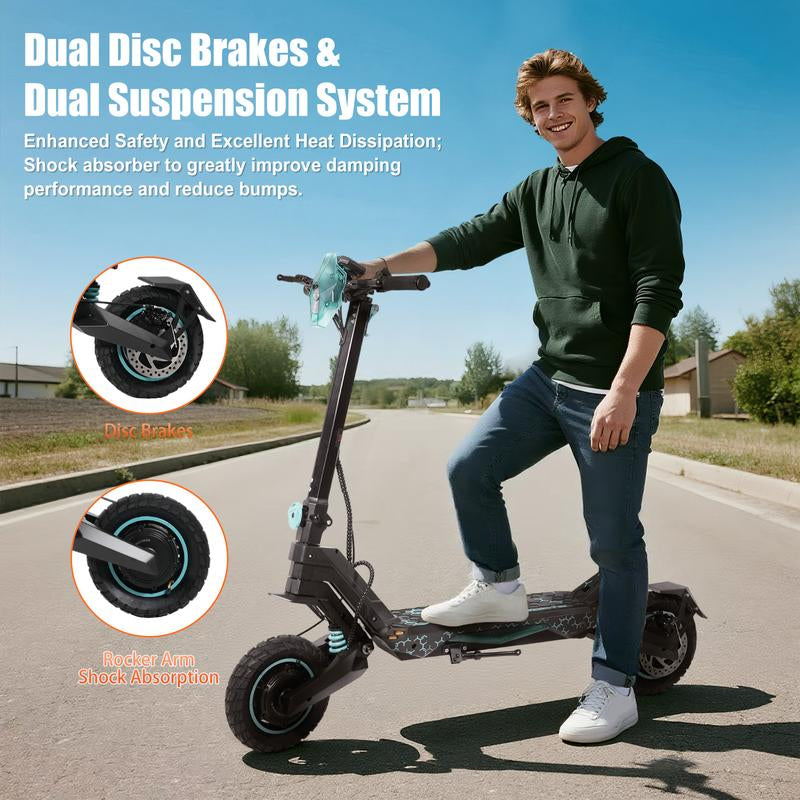 Scoothop G2-Pro Electric Scooter for Adults 800W Brushless Motor 10" Off-Road Tires 31-34 Miles Range Foldable Commuter E-Scooter with LED Display & Dual Braking System 48V 13AH/20AH Batteries 34MPH Speed