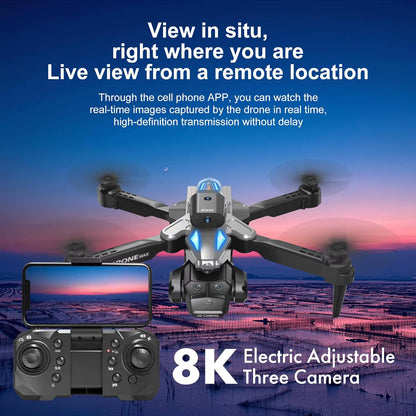 Foldable Camera Drone for Beginners and Adults with Advanced Obstacle Avoidance, 360° Flips, One-Key Takeoff/Landing, and 3D Maneuvering Features