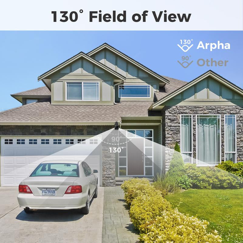 ARPHA K03 Security Camera Wireless Monitor, 1080P Wifi Battery Camera for Home Security, HD Lens IP65 Waterproof, 2-Way Talk, 160 Days Battery Life Outdoor Surveillance Room Office Home Security Live View.Instant Alert Black