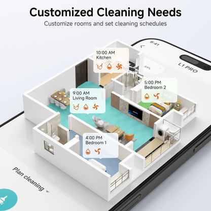 Robot Vacuum and Mop Combo with 9000Pa,85 Days Self-Emptying & Refilling Station with 3D Home Mapping L1 PRO