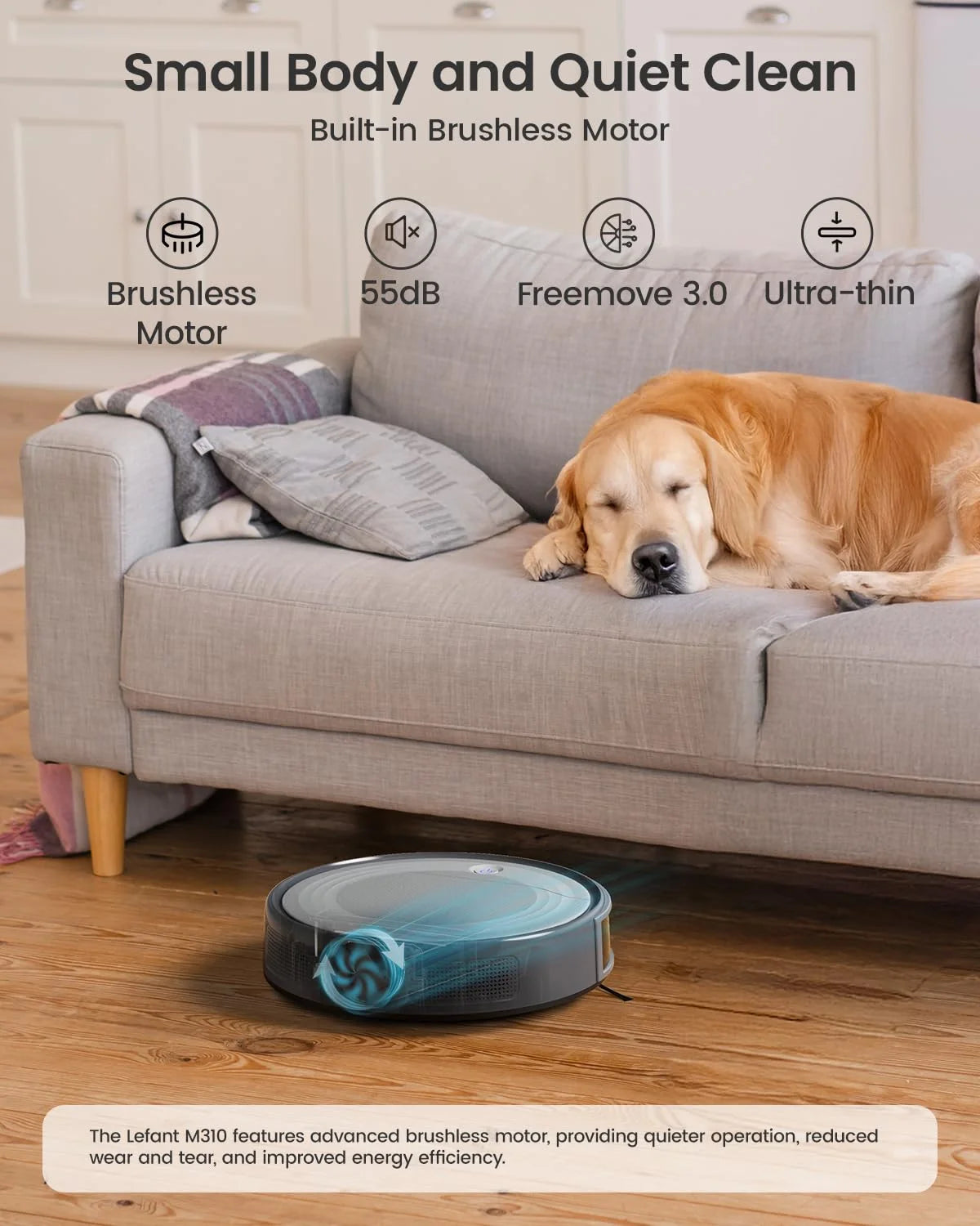Robot Vacuum Cleaner with 4500Pa Suction, PSD Obstacle Avoidance, Wifi/App/Voice Control,Ideal for Pet Hair, M310
