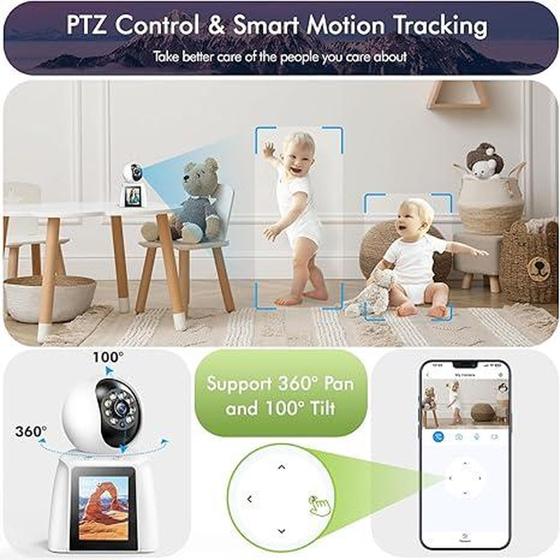 WAKADO 2K Video Call Security Camera Indoor, 2-Way Video, One-Touch Call, 360° Camera, Wifi Security Camera for Home Security