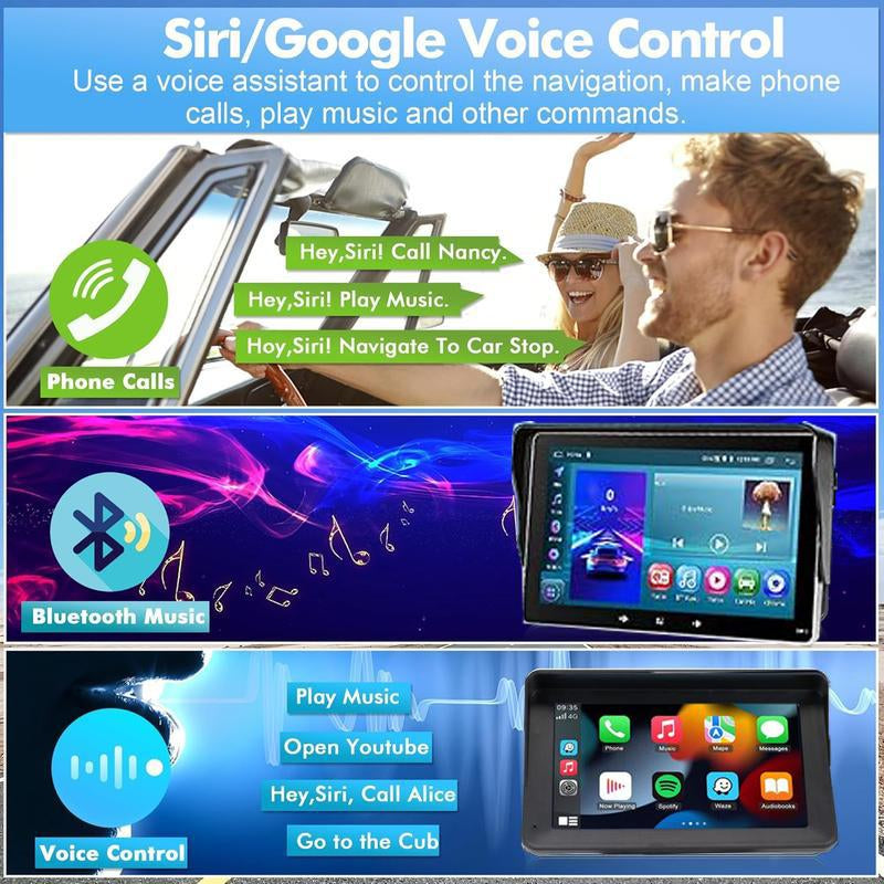 Newest Wireless Portable Carplay and Android Auto, Carplay Screen for Car with Mirror Link/Aux/Fm,7" Touchscreen Bluetooth 5.0 Dealsforyoudays Stereo Pantalla Del Coche