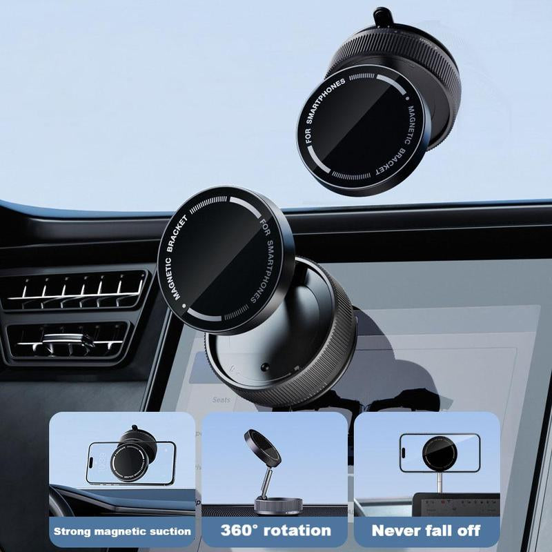 Phone Holder Car Super Strong Magnetic Car Mount - Magsafe Ready, Universal Fit (Works with Vacuum Magnetic Multi-Mount - for Car, Gym & Bathroom,360° Adjustable Universal Mount - for Car, Gym & Bathroom