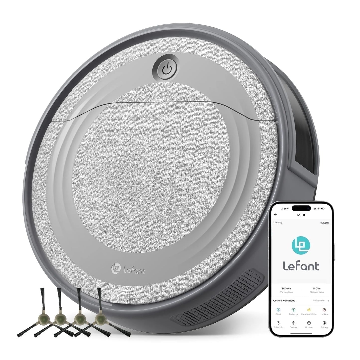 Robot Vacuum Cleaner with 4500Pa Suction, PSD Obstacle Avoidance, Wifi/App/Voice Control,Ideal for Pet Hair, M310
