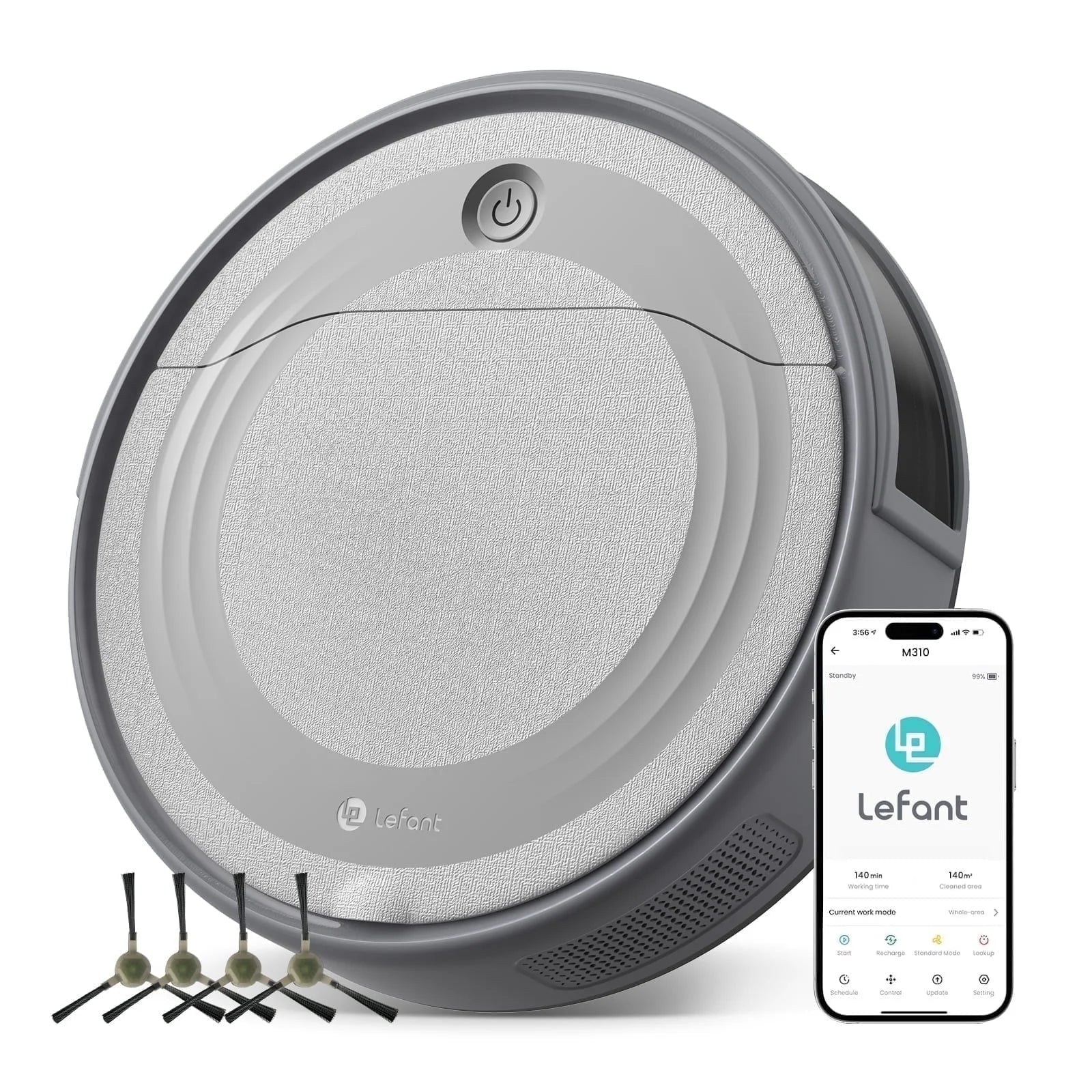 Robot Vacuum Cleaner with 4500Pa Suction, PSD Obstacle Avoidance, Wifi/App/Voice Control,Ideal for Pet Hair, M310