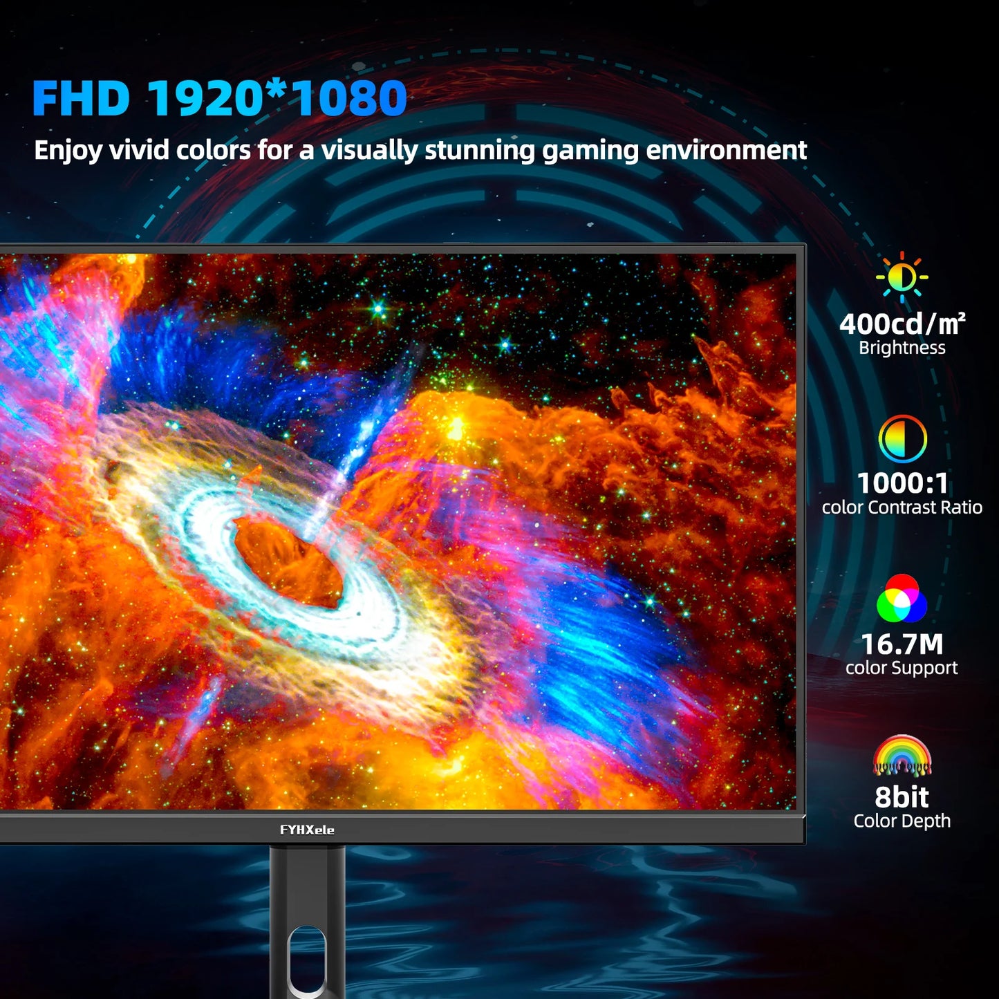 27-Inch 1080P IPS Gaming Monitor with 380Hz Refresh Rate, 0.5ms GTG Response Time, Adjustable Vertical Stand, FreeSync, HDR, and VESA Compatibility