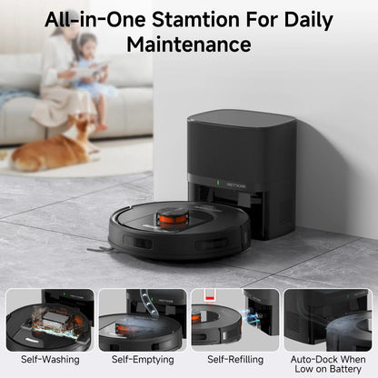Robot Vacuum and Mop Combo with 9000Pa,85 Days Self-Emptying & Refilling Station with 3D Home Mapping L1 PRO