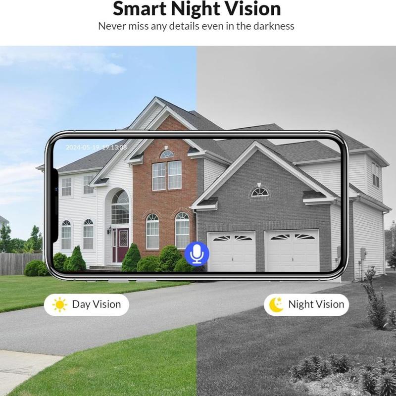 Wireless Doorbell Camera, Rechargeable 2.4G Wifi Smart Visual Doorbell, Home Security Doorbell with Night Vision & Voice Changing, Security System Monitoring