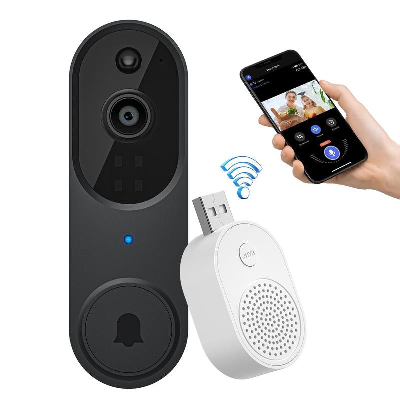 2.4Ghz WIFI Video Doorbell Camera, 1 Set Smart 2-Way Audio Wireless Video Intercom Doorbellcamera, Home Security Video Camera, Home Security & Safety System, Privacy, Modern, Tech Gadgets, Motion