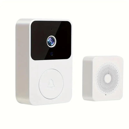 Smart Doorbellcamera – HD Night Vision, 2-Way Audio, Wifi, Rechargeable Battery, Motion Sensor, Intercom Function, Easy to Install, Wireless Smart Doorbell, Indoor/Outdoor Security Camera, Self-Adhesive Mount, Modern Design