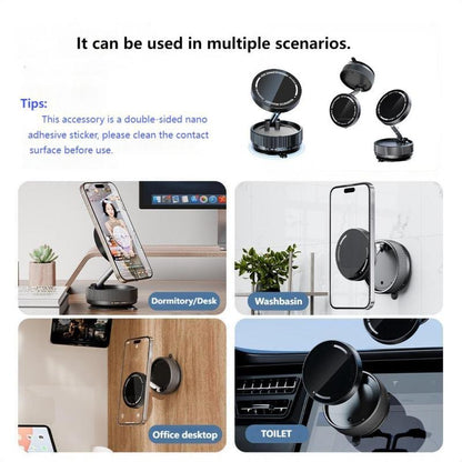 Phone Holder Car Super Strong Magnetic Car Mount - Magsafe Ready, Universal Fit (Works with Vacuum Magnetic Multi-Mount - for Car, Gym & Bathroom,360° Adjustable Universal Mount - for Car, Gym & Bathroom