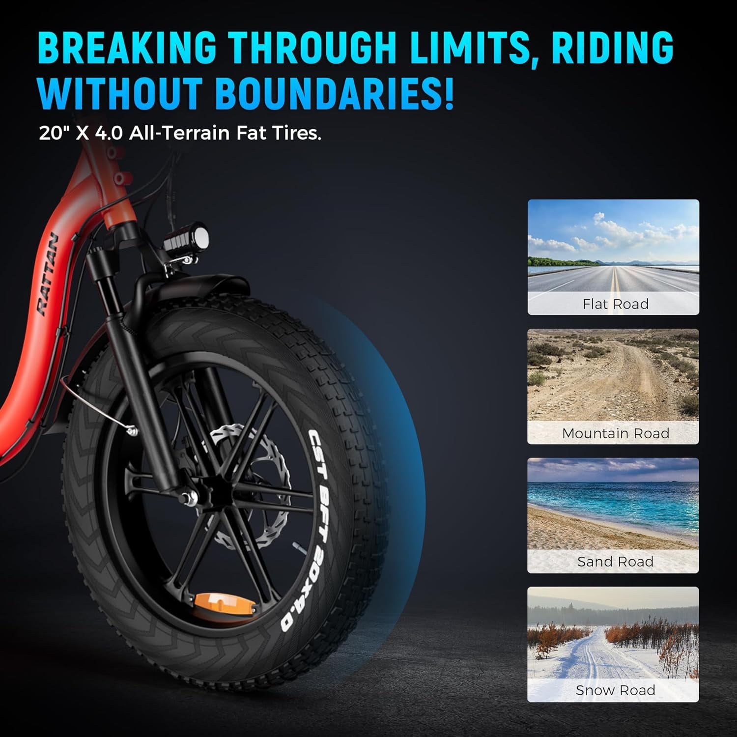 Rattan LM/LF Ultra Electric Bike - 1800W Foldable Fat Tire e-Bike | 120-Mile Range, 33 MPH, Two-Seater | Premium Hydraulic Brakes & 40.5Ah Battery