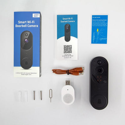 2.4Ghz WIFI Video Doorbell Camera, 1 Set Smart 2-Way Audio Wireless Video Intercom Doorbellcamera, Home Security Video Camera, Home Security & Safety System, Privacy, Modern, Tech Gadgets, Motion