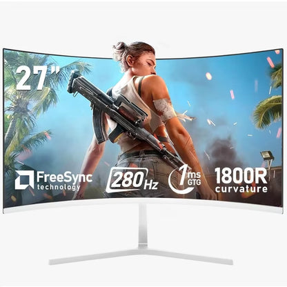 27-Inch Curved Gaming Monitor, 1800R, 280Hz Refresh Rate, FHD 1080P, 1ms Response Time, FreeSync, 98% sRGB, 178° Viewing Angle, HDMI 2.0, DisplayPort