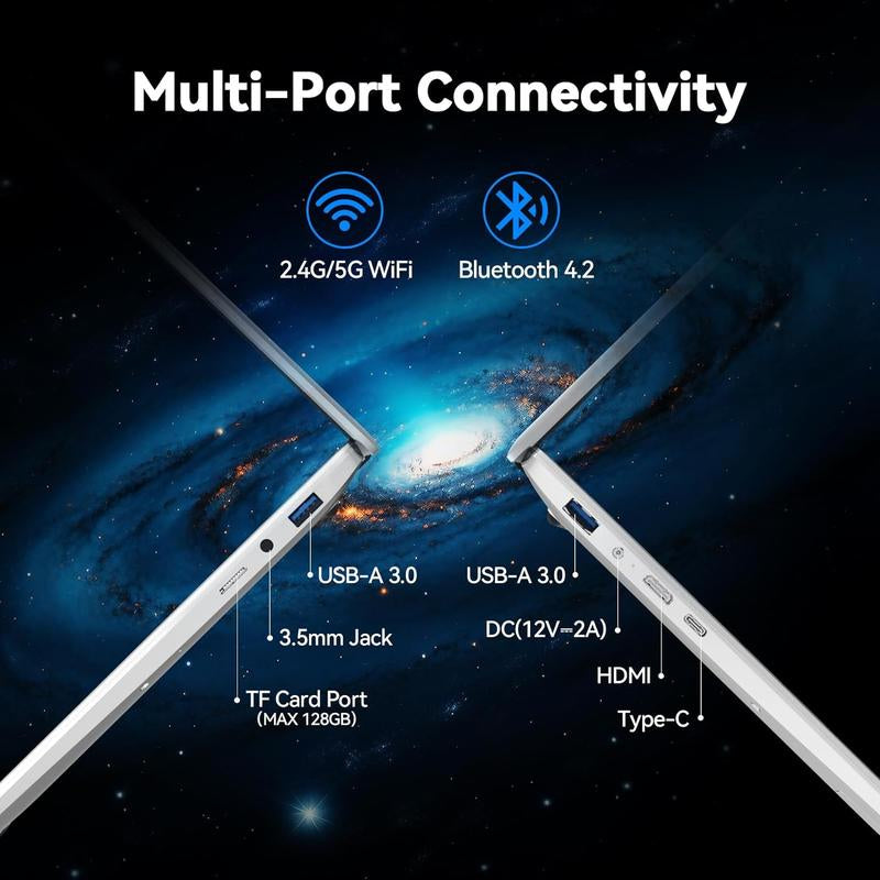14.1 Inch Laptop, Windows 11 Laptop Computer, Intel Celeron N4020C(Up to 2.8Ghz), 8GB RAM 256GB SSD, Full HD 1920X1080, Mini HDMI, USB3.0, Webcam, TF Card, Type-C, 5000Mah Battery 2025 Laptop Mini Laptop Computer