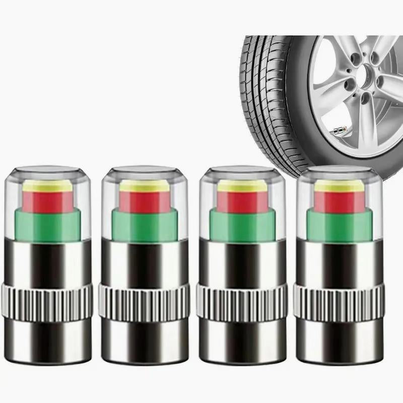 4/8/12Pcs Car Tire Pressure Monitor Valve Stem Caps Sensor Indicator Easy to Read 3 Color Eye Alert（ 2.2Bar 32-To-35 PSI）