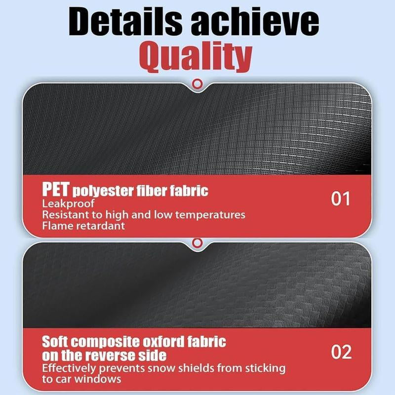 Car Windshield Cover against Frost Ice and Snow, Magnetic Windscreen Protector with Side Mirror Covers, All Season Front Window Guard, Easy Install Storage, Black & Orange