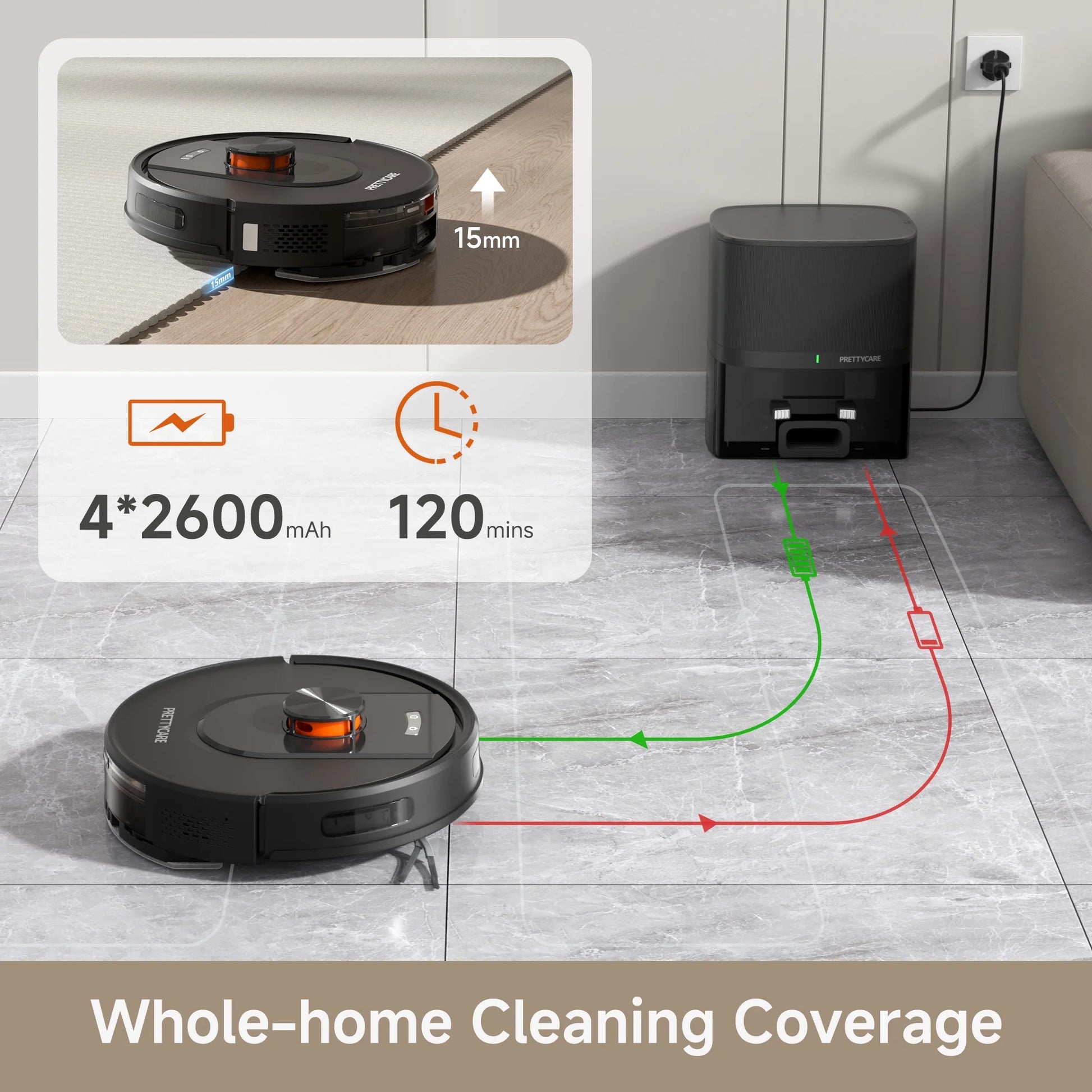 Robot Vacuum and Mop Combo with 9000Pa,85 Days Self-Emptying & Refilling Station with 3D Home Mapping L1 PRO
