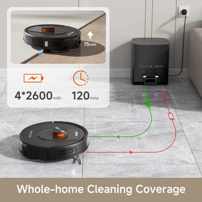 Robot Vacuum and Mop Combo with 9000Pa,85 Days Self-Emptying & Refilling Station with 3D Home Mapping L1 PRO