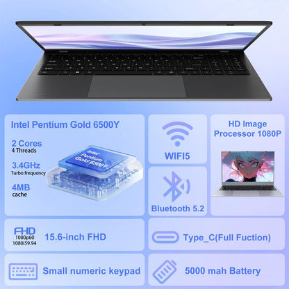 14/15.6-Inch Laptop Computer Intel Pentium Gold 6500Y Dual-Core Processor 8GB/16GB/32GB RAM 256GB/512GB/1TB SSD Rom,Suitable for Student Study＆Business Office,Suitable for Photoshop and Editing