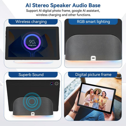 2025 Tablet, Android 14 OS, 10.1-Inch Display with Rechargeable Stereo Speaker Audio Dock, HD IPS Touchscreen, Octa-Core Processor, 14GB RAM + 64GB Storage (Expandable up to 1TB), Wi-Fi 6, Bluetooth 5.3, Dual Cameras, Google Tablet.