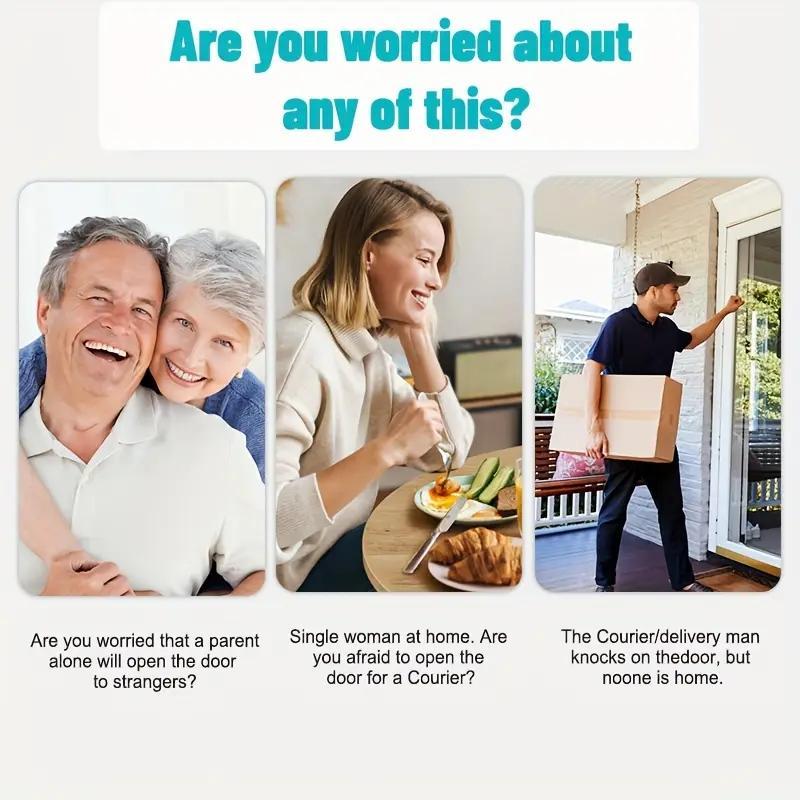 Wireless Doorbell Camera, Rechargeable 2.4G Wifi Smart Visual Doorbell, Home Security Doorbell with Night Vision & Voice Changing, Security System Monitoring