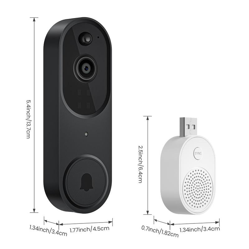 2.4Ghz WIFI Video Doorbell Camera, 1 Set Smart 2-Way Audio Wireless Video Intercom Doorbellcamera, Home Security Video Camera, Home Security & Safety System, Privacy, Modern, Tech Gadgets, Motion