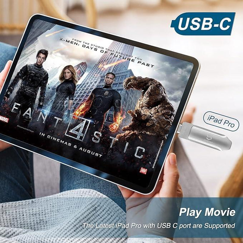 JDTDC Apple Mfi Certified Photo Stick for Iphone Ipad USB Flash Drive Thumb Drive for Iphone External Storage Ipad Lightning USB C Android Photo Stick External Memory Apple Photo Transfer Devices Backup Stick Harddrive Thumbdrive External Storage