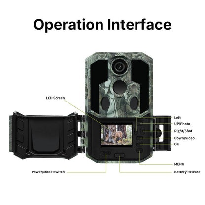 WOSPORTS 48MP 4K Trail Camera | Night Vision, IP66 Waterproof for Wildlife & Home Security