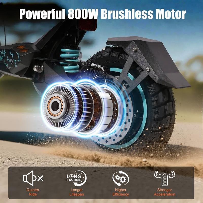 Scoothop G2-Pro Electric Scooter for Adults 800W Brushless Motor 10" Off-Road Tires 31-34 Miles Range Foldable Commuter E-Scooter with LED Display & Dual Braking System 48V 13AH/20AH Batteries 34MPH Speed