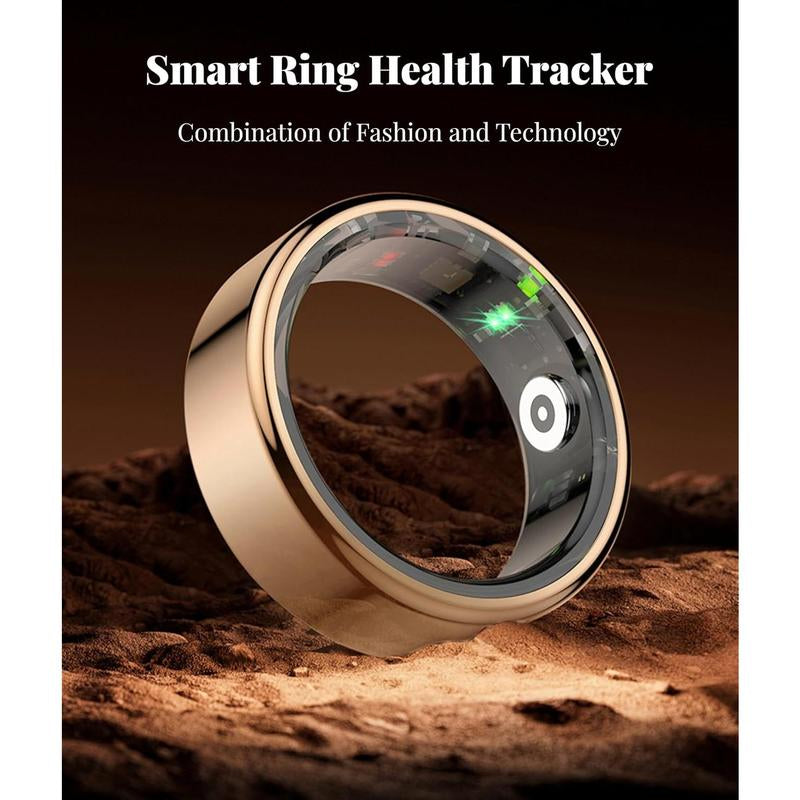 Smart Ring with Health Tracking, Multisport Modes - Ultra Waterproof IP68, 7 Days Life, Ideal Gifts - App Compatible Android Ios Metal Wearable
