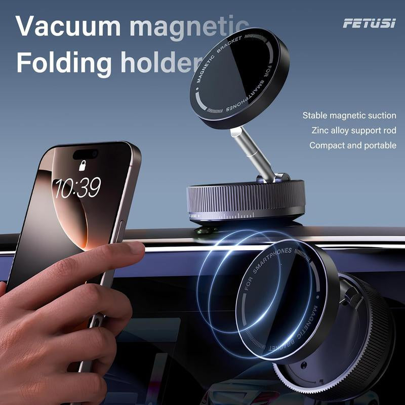Phone Holder Car Super Strong Magnetic Car Mount - Magsafe Ready, Universal Fit (Works with Vacuum Magnetic Multi-Mount - for Car, Gym & Bathroom,360° Adjustable Universal Mount - for Car, Gym & Bathroom
