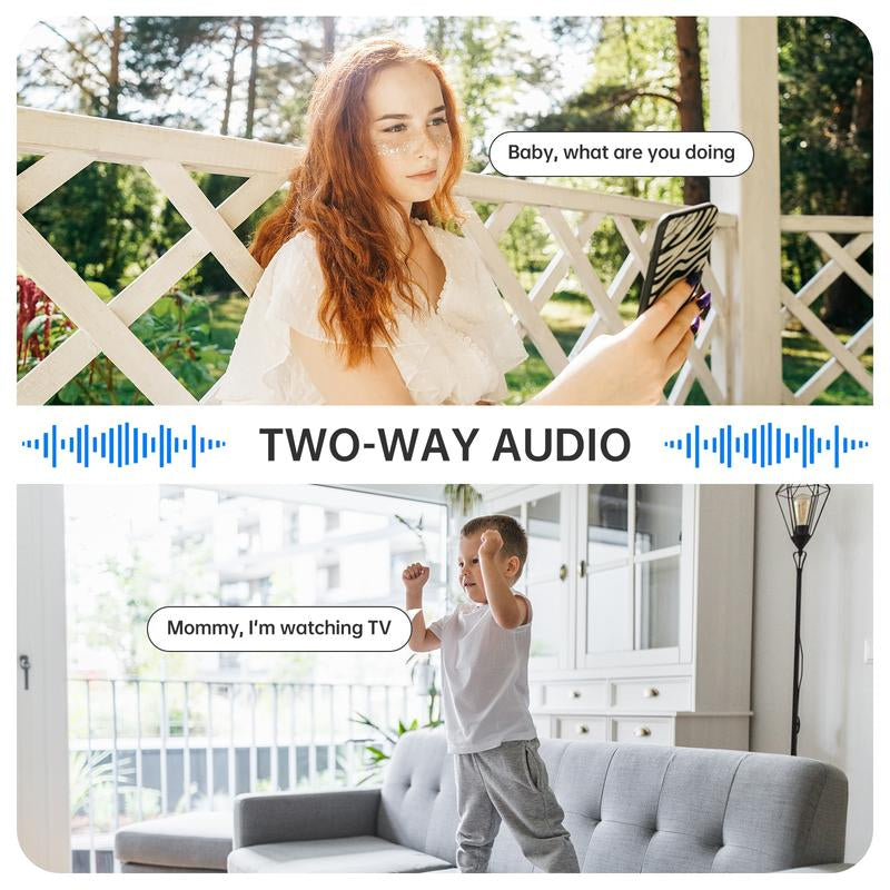 3MP Home Security Indoor Camera with Motion Detection and AI Human Detection Cable