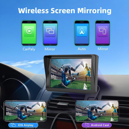 Newest Wireless Portable Carplay and Android Auto, Carplay Screen for Car with Mirror Link/Aux/Fm,7" Touchscreen Bluetooth 5.0 Dealsforyoudays Stereo Pantalla Del Coche