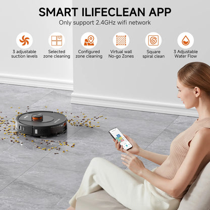 Robot Vacuum and Mop Combo with 9000Pa,85 Days Self-Emptying & Refilling Station with 3D Home Mapping L1 PRO