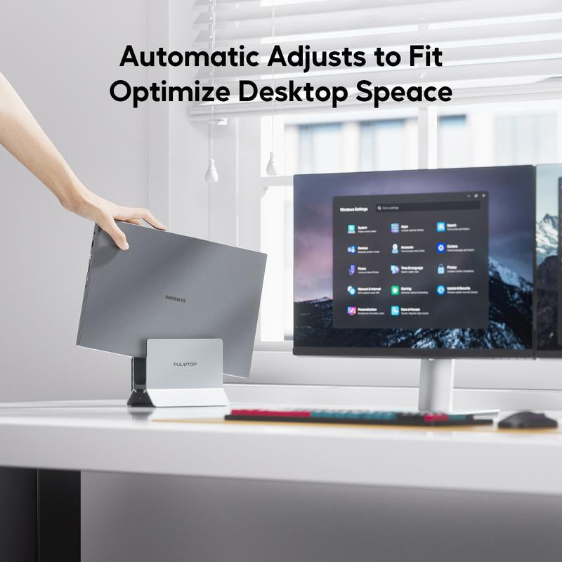 PULWTOP Laptop Docking Station Dual Monitor, 11 in 1 Vertical USB C Dock Stand with 2 HDMI 4K 60Hz, 3 USB A/C 10Gbps, 2 USBA 5Gbps, USB-A 2.0, Ethernet, PD 3.0 Docking Station for Type-C Laptops