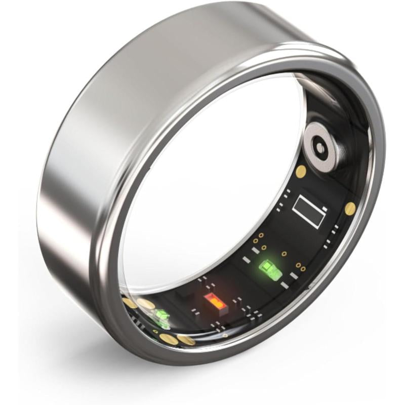 Smart Ring with Health Tracking, Multisport Modes - Ultra Waterproof IP68, 7 Days Life, Ideal Gifts - App Compatible Android Ios Metal Wearable