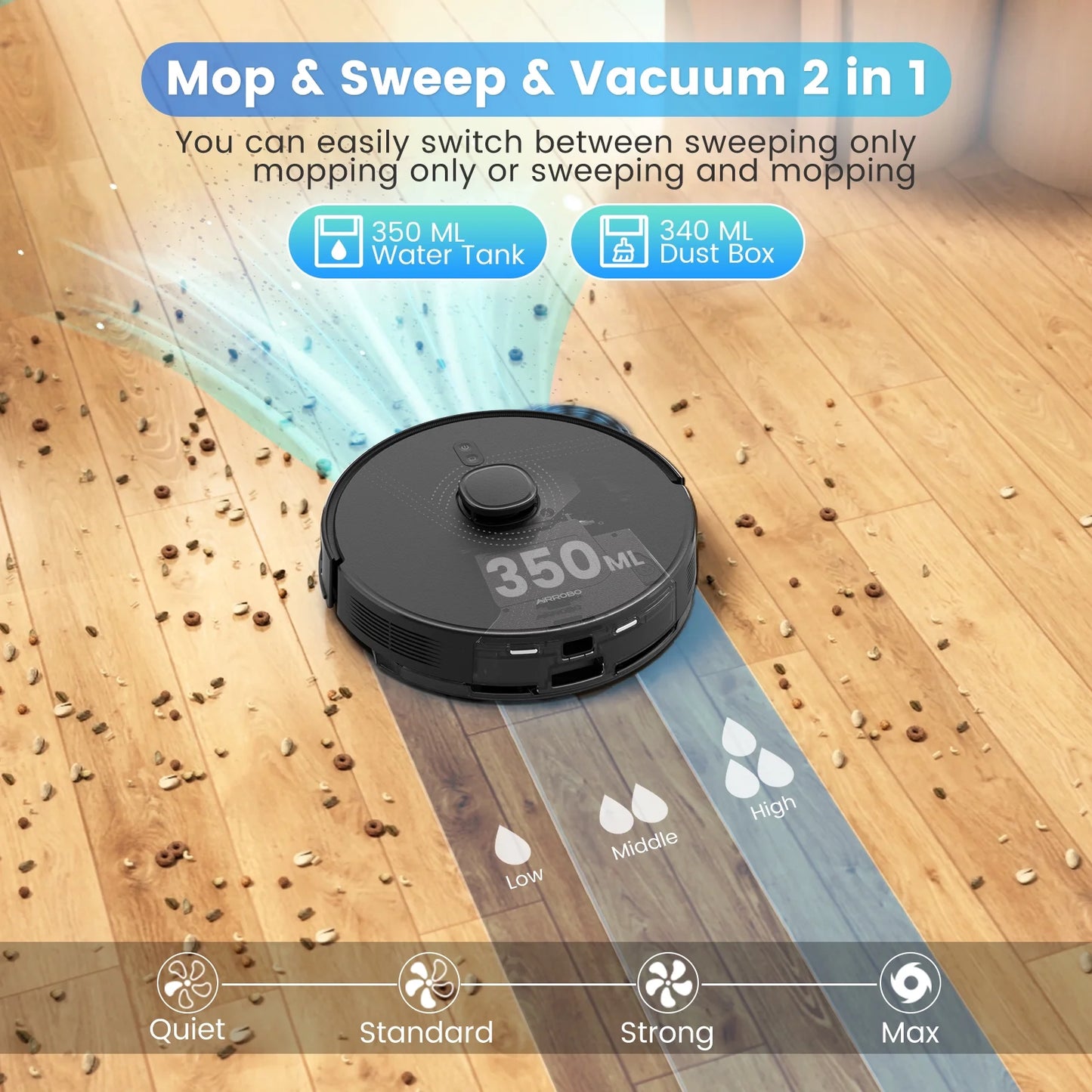 Robot Vacuum and Mop Combo L40 with 60 Days Self-Empty Station Voice Control Home Mapping