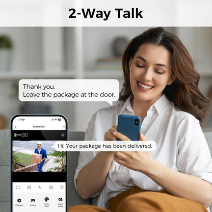 ARPHA K03 Security Camera Wireless Monitor, 1080P Wifi Battery Camera for Home Security, HD Lens IP65 Waterproof, 2-Way Talk, 160 Days Battery Life Outdoor Surveillance Room Office Home Security Live View.Instant Alert Black