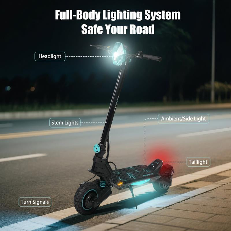 Scoothop G2-Pro Electric Scooter for Adults 800W Brushless Motor 10" Off-Road Tires 31-34 Miles Range Foldable Commuter E-Scooter with LED Display & Dual Braking System 48V 13AH/20AH Batteries 34MPH Speed