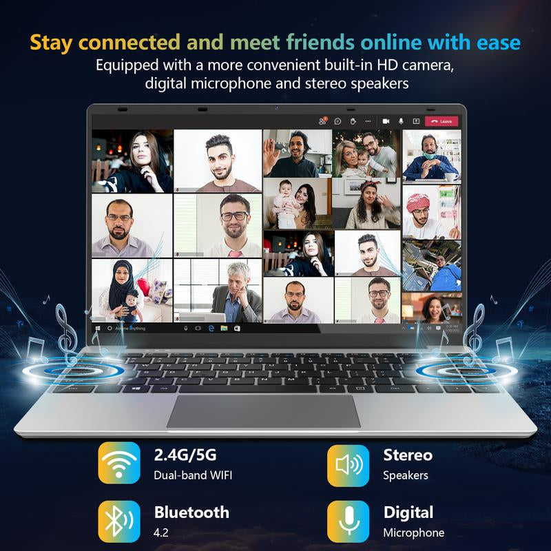 15.6 Inch Laptop Windows 11 Pro, 12GB RAM 512GB SSD, 12Th Gen Intel N100 Processor, 1920X1080, Webacm 2.4/5.0G Wifi, Bluetooth 5.0, Webcam, Mini HDMI, USB 3.0, Springtok