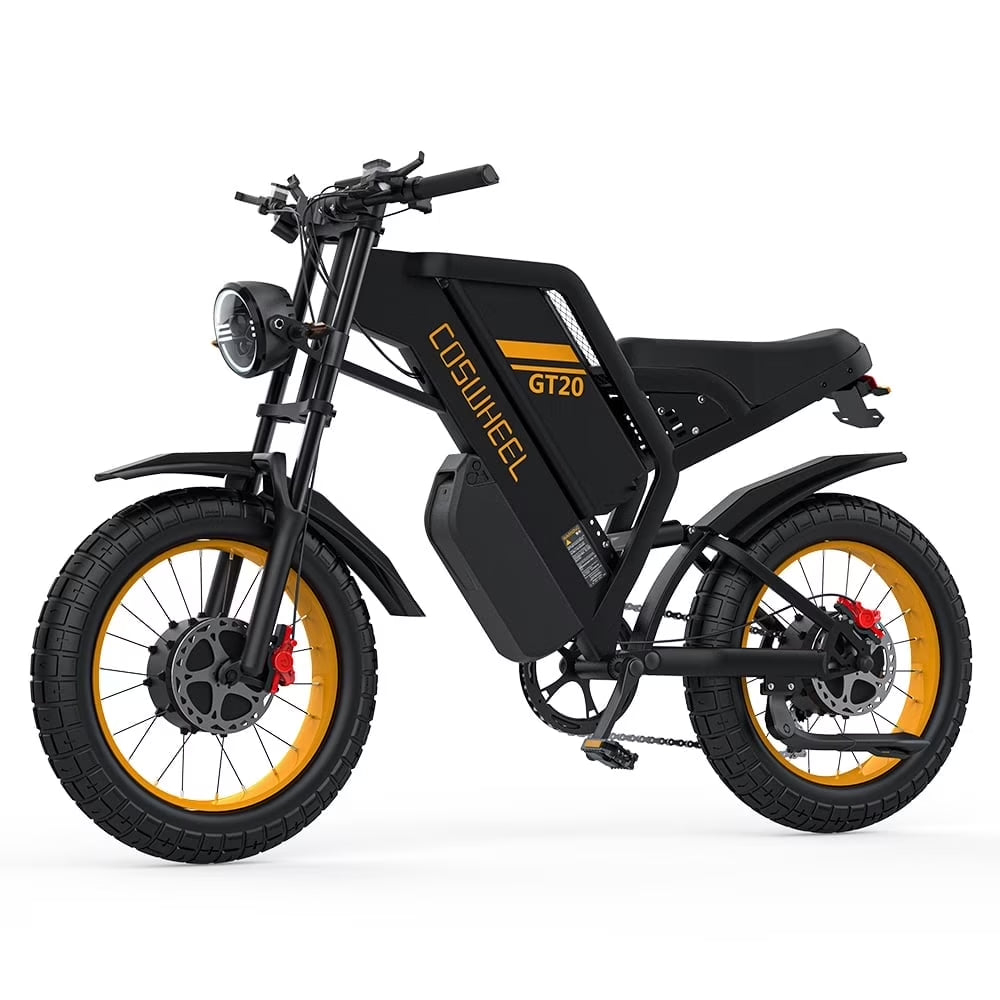 3000W Peak Dual Motor  GT20 Pro Electric Bike for Adults, with 48V40Ah Removable Battery,Up to 37MPH & 145 Miles, Electric Motorcycle with 7-Speed, 20"X 4.0 Fat Tire Ebikes UL2849